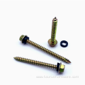 Yellow galvanized self-tapping screws